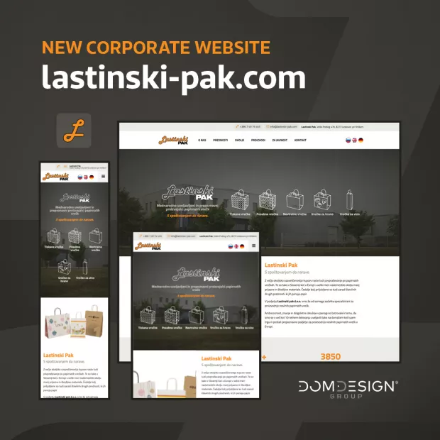 Nova korporativna spletna stran podjetje Lastinski Pak