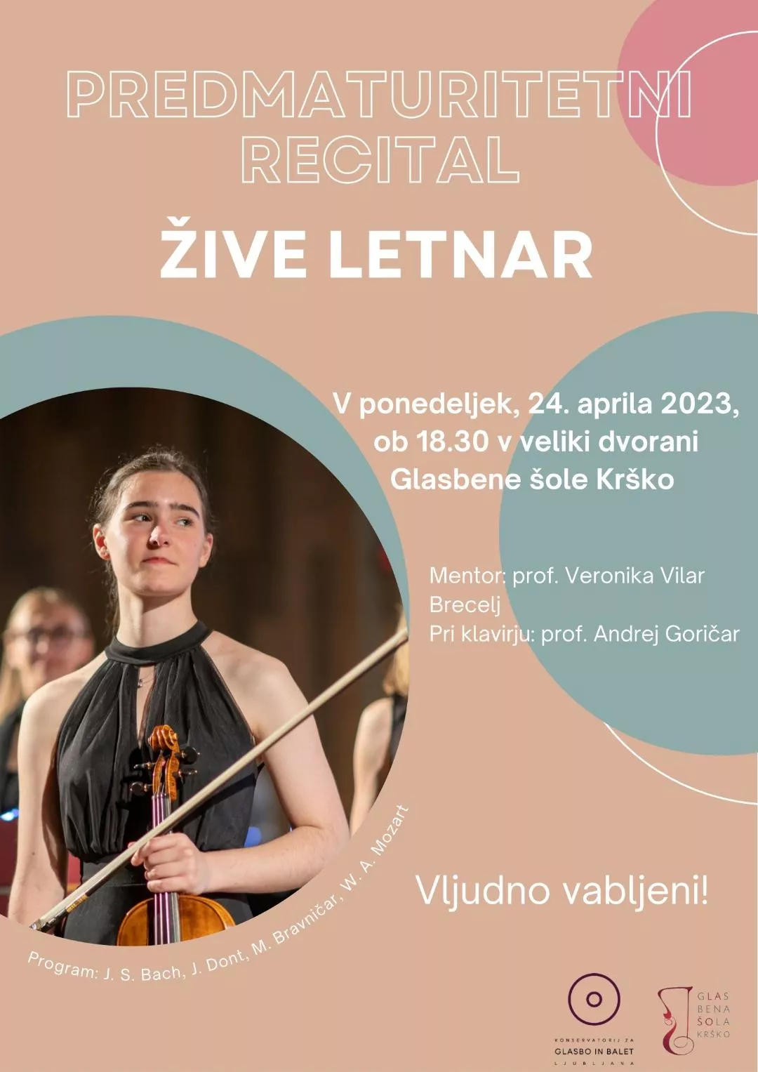 Predmaturitetni koncert violinistke Žive Letnar