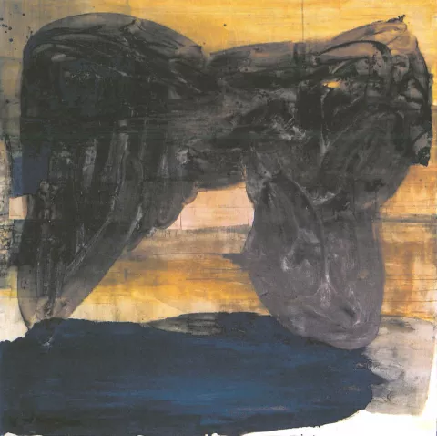 Uroš Weinberger: Brez naslova, 2002, mešane tehnike na platnu, 190 x 185 cm, zasebna zbirka